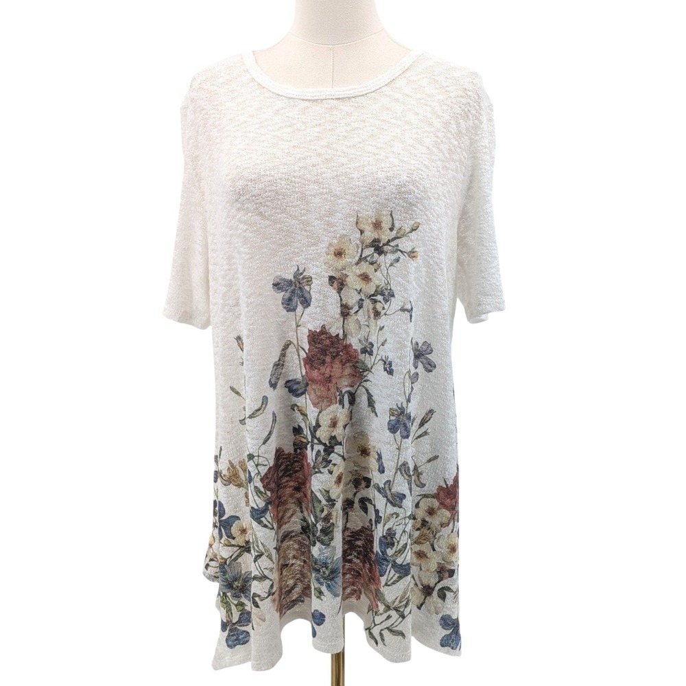 P & Rose‎ Floral Swing Tunic Top cottage core stretchy fall
